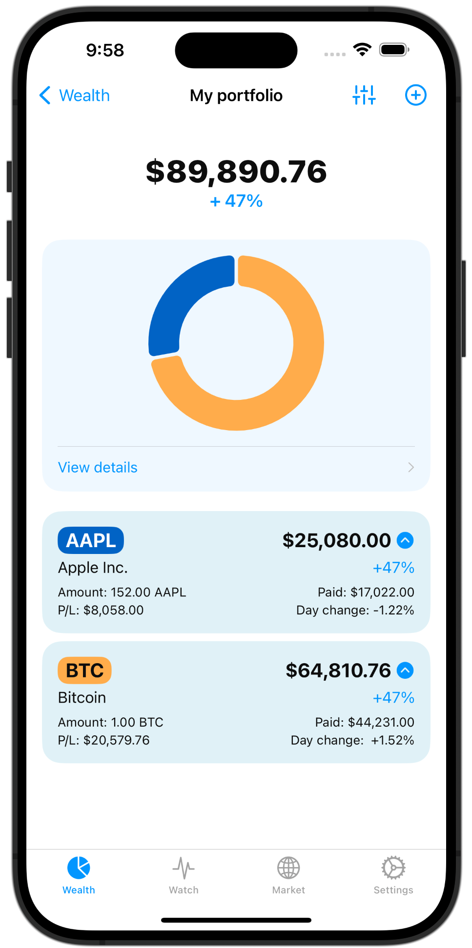 Bitfolio app